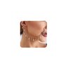 Octwine Women Tassels Black Rhinestones Nose Rings Earrings Chain Hoops Earrings Chain Fake Nose Ring Chain Non Piercing Nose Rings Earrings to Dangle Halloween Earring for Women (Black)