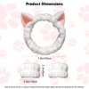 3-Pack Cat Ears Spa Headband and Wristband Set, Soft Plush Makeup Skincare Headband Wrist Bands, Cute Cat Ears Face Wash Headband and Towel Wristband Set for Women Girls Washing Face Skin Care (White)
