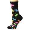 For Bare Feet Women's FBF Originals Wildlife Novelty Socks, Descending Grid Neon Moose, Medium
