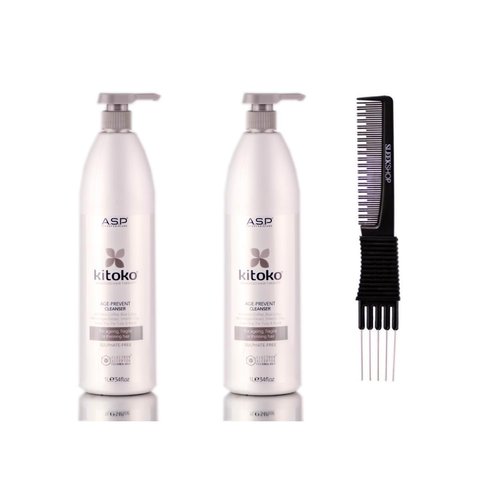 yper Asp Kitoko Age Prevent Cleanser (34 oz) with Teasing Comb Pack 2