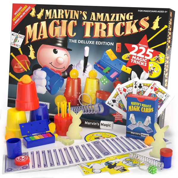 Marvin's Magic - Kids Magic Set - Box of Tricks, Amazing Magic Tricks for Kids - Magic Made Easy Range - Includes Magic Wand, Card Tricks, Much More - Suitable for Ages 6 and Up - 225 Magic Tricks