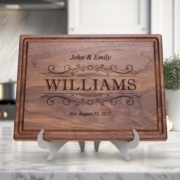 Straga Personalized Cutting Boards, Custom Engraved Wood Chopping Block- Handmade - Best Wedding, Housewarming, Anniversary, Birthday, Christmas Gift Idea For Friends, Couples, Family, Mom, Dad