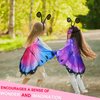 iROLEWIN Toddler Kids-Butterfly-Wings-Costume for Girls-Dress-up Mask Headband, Butterfly Dress Up Wings Halloween Party Favors (Pink)