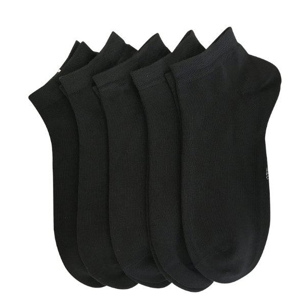 SERISIMPLE Women Viscose Bamboo Ankle Socks Low Cut Thin Sock Lightweight Pastal Color Soft Sock 5 Pairs(Black, Medium)