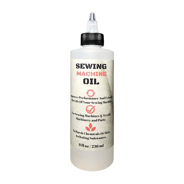 Stainless Sewing Machine Oil - 8 Oz - Custom Formulated, Compatible with Singer, Bernina, Kenmore, and Other Commerical Sewing/Embroidery Machines