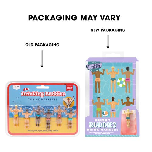 NPW Drinking Buddies Drink Markers, Wine Glass Charms for Parties - Bachelorette, Girls' Nights, Family Get Together & More, Novelty Gifts (6 Count)