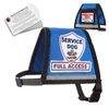 Complete Service Dog Vest with Exclusive Patch, ID Badge and Zipper Pocket (29" - 35" Girth (M), Blue) - Includes a complimentary 5 Pack of Service Dog Law Cards