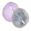 Beautifultracy 2 Pcs Resin Nail Palette Nail Polish Palette Nail Art Palette with Stainless Stirring Rod (Gray and Purple)
