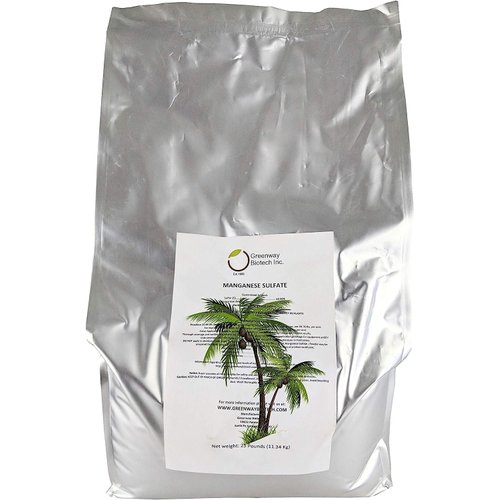 Greenway Biotech Manganese Sulfate Monohydrate Fertilizer- 100% Water Soluble Contains 31% Manganese Ideal for Hydroponics & Aeroponics Agriculture- Palm Tree Plant Fertilizer (2 Pounds)