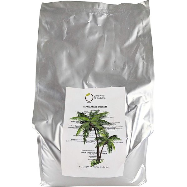 Greenway Biotech Manganese Sulfate Monohydrate Fertilizer- 100% Water Soluble Contains 31% Manganese Ideal for Hydroponics & Aeroponics Agriculture- Palm Tree Plant Fertilizer (2 Pounds)