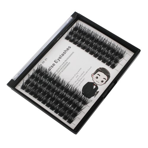 Bodermincer 84 Clusters D Curl Wide Cluster False Eyelash Volume Lashes Natural Eyelashes Set DIY Eyelash Extension 3D Effect Glue Bonded Band Individual Lash Home Eyelash Extension (14MM)