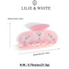 LILIE&WHITE Acrylic Bow Hair Clips For Women Pink Claw Clips With The Rhinestone Pattern In White Bow Hair Clip With Claw For Thick Hair Strong Hair Fix Claw Clips