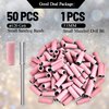 SALVMARY Sanding Bands for Nail Drill with 3.1MM Mandrel Bit Set, 120 Medium Grit Small Nail Files Sanding Band for Acrylic Nails Gel Manicure and Pedicure 50 Pcs, Pink