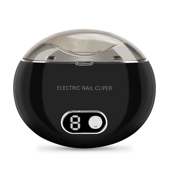 Electric Nail Clipper, 3 Speeds Automatic Nail Clippe, USB Rechargeable 2in1 Electric Nail Trimmer for Adults, Seniors, Children, Weak Hand (Black)