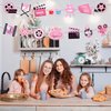 2pcs Pink Movie Night Party Garland – Easy-to-Assemble Popcorn, Camera & Film Themed Banners for Girls’ Birthdays, Baby Showers & Theater-Themed Celebrations