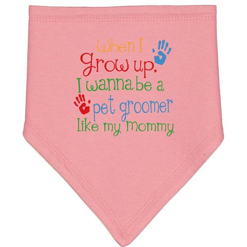 inktastic Pet Groomer Like Mommy Baby Bandana Bib Mauve and Natural 24b47