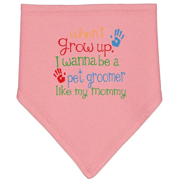 inktastic Pet Groomer Like Mommy Baby Bandana Bib Mauve and Natural 24b47