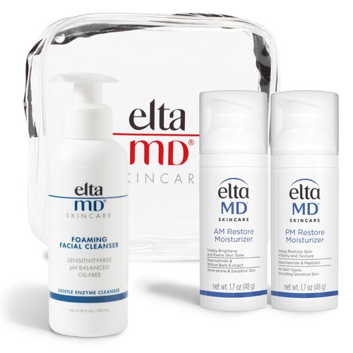 EltaMD AM & PM Moisturizer Facial Kit with Daily Foaming Facial Cleanser, Gentle for Sensitive Skin