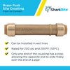 SharkBite 1/2 Inch Slip Coupling, Push to Connect Brass Plumbing Fitting, PEX Pipe, Copper, CPVC, PE-RT, HDPE, U3008LFA
