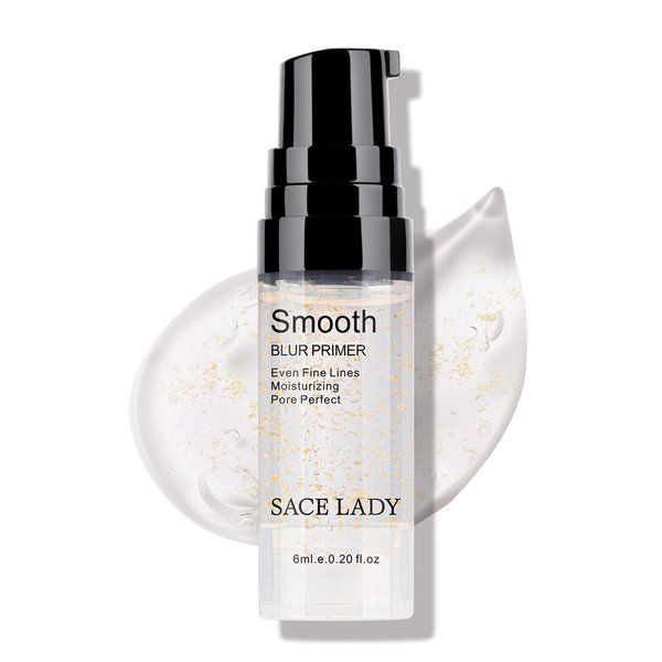 Face Makeup Primer, Big Pores Minimizer Perfect Cover, No Pore Eraser Filler, Smooth Fine Lines Wrikles, Gold Foil Infused Base Blur Primer, Long Lasting Women Makeup 0.2Fl Oz