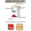 QUXIJA Ceramic Sugar Packet Holder, Farmhouse Tea Bag Storage Organizer Caddy Holder with Lid