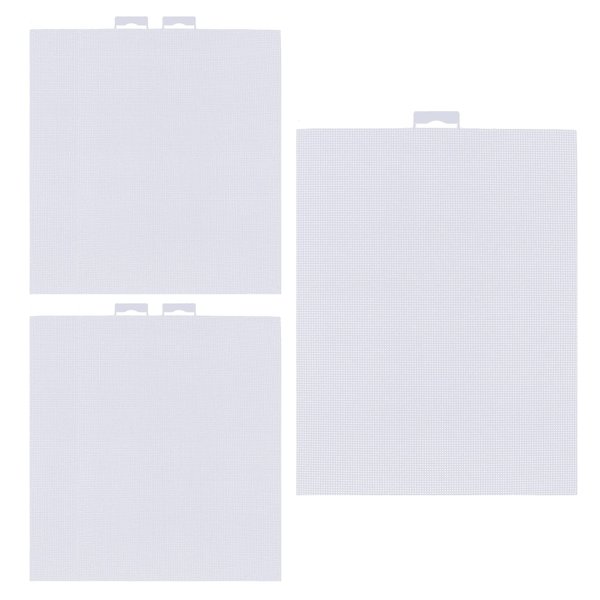 Coshar 5 Pieces 14 Count Mesh Canvas Sheets Plastic Blank Canvas Sheet for Embroidery Crafting Knit Crochet Projects (11 x 8.2 inch, White)