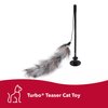 Coastal Pet Turbo Teaser Cat Toy - Interactive Cat Feather Toy and Cat Wand - Attach to Cat Towers & Scratcher Pads - Assorted - 10"