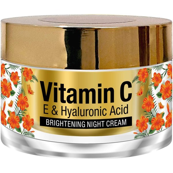 StBotanica Vitamin C, E & Hyaluronic Acid Brightening Night Cream, 50g - With Argan Oil
