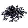SWACC 100 Pcs U Shape Metailic Snap Clips ins for Hair Extension Hairpiece DIY Snap-Comb Wig Clips with Rubber (Black, 10-Teeth 9 holes)
