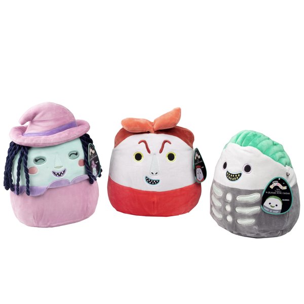 Squishmallows Nightmare Before Christmas 8" Plush Stuffed Animals, Set of 3 - Lock, Shock & Barrel - Squishy Soft Halloween Plush Toy for Kids - Age 2+