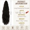 Fanguilar Ponytail Extension 24 Inch Long Curly Wavy Drawstring Ponytail Extension Synthetic Hair Extensions Ponytail for Women Daily Use Dark Brown