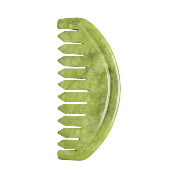 TEONEI Jade Head Comb Massage,Natural Jade Stone Head Therapy Massage Comb,Jade Hair Comb Scalp Massager Comb Scalp Care Massage Tool (3.14X1.57X0.16inch)