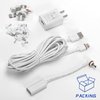 1 Pack - 16Ft/5m Charge Cable with Compatible with Ring Spotlight Camera Plus/Pro USB Plug Power Adapter Type C Charge Cable to Barrel Ring DC Plug Adapter to Continuously Charge Your Camera (White)