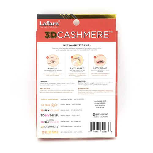 Laflare 3D Cashmere False Eyelashes Multipack, Ultra Soft, Glam, Luxurious, Cruelty-Free, Reusable, Fake Eyelashes 5 Pairs Value Pack (302X5P)