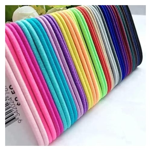 Generic Noor Village Impression Jewellery Hair Elastics Ties Stretchable Rubber Hair Bands for Thin Hair - No Crease Hair Accessories for Women, Men, Girls, and Boys Elastic Bands (Model 3)