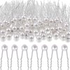 100 Pieces Pearl Hair Pins Wedding Bridal Flower Pins for Brides and Bridesmaids Hair Style Prom Party (0.3 Inch)