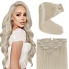 Sunny Blonde Clip in Hair Extensions Human Hair Invisible Clip ins Human Hair Extensions Platinum Blonde Extensions Clip ins 7pcs 120g 24inch
