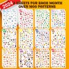IDDFEVE 12 Months All Holiday Nail Stickers, 24 Sheets Seasonal Variety Pack 2 Pcs Per Month DIY Nail Art, Self-Adhesive Pegatinas Uñas for a Year of Halloween Christmas Thanksgiving&Valentine’s Day