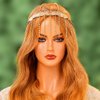 Aukmla Coins Head Chain Gold 1920s Sequin Headpiece Cap Festival Costume Headband Hair Chains for Women and Girls
