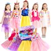 Chillife Princess Dress up for Girls, Kids Dress Up & Pretend Play With Princess Dresses Crown Cape for Little Girls, Princess Dresses for Girls Toddler Age 3-6 Year Old