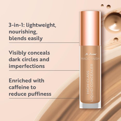 M. Asam MAGIC FINISH HIGHCLASS LIQUID CONCEALER Beige - Liquid anti-aging concealer with high coverage, lightens dark circles & conceals imperfections, Mimic-Lift complex tightens the skin, 0.13 Fl Oz