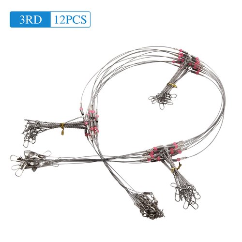 Saltwater Surf Fishing Leader Rig – 46pcs Pyramid Sinker Octopus Circle Hook Forged Hook Wire Trace Leader Rig with Swivel Snaps Beads