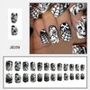 Generic Devil Skull Spider Web Press on Nails Medium Square Halloween False Nails Day of the Dead Acrylic Stick on Nails for Women Girls