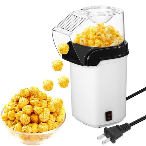 Electric Hot Air Popcorn Maker 3.5 Quart Air Popper Machine for Home Use Quick Popping in 2 Minutes Easy Clean and Compact for Parties and Camping 110V Us Plug