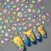 IDDFEVE 5 Sheets 5D Embossed Seashell Starfish Nail Art Stickers, Self-Adhesive Marine Life Nail Decals, Summer Ocean Design DIY Decorations