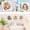 bleihum 4 Pack Animal Paint by Number for Kids with Wooden Frame-Animal Paint by Numbers for Kids Ages 4-8-12,Kids Paint by Numbers for Home Wall Decor(8X8inch)