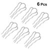 Lurrose 6pcs Antique Hair Pins Fork Hairpin Barrettes DIY Handmade Hair Clips Ancient Headwear for Women Lady Hair Jewelry Silver
