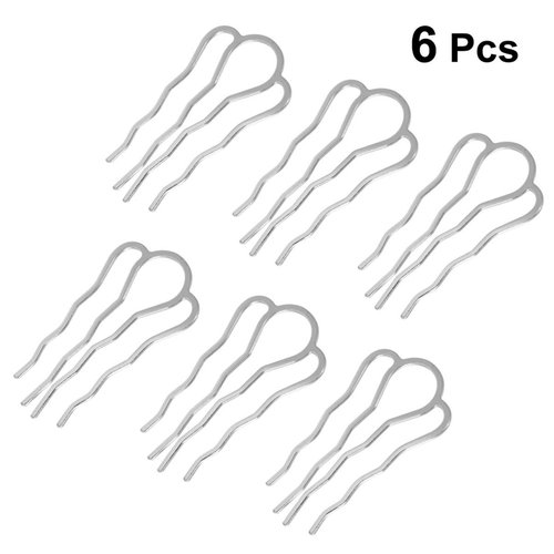 Lurrose 6pcs Antique Hair Pins Fork Hairpin Barrettes DIY Handmade Hair Clips Ancient Headwear for Women Lady Hair Jewelry Silver