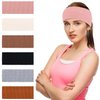 XIHIRCD 6pcs Wide Headbands for Women, Non Slip Knit Fabric Hair Band Elastic Boho Head Band Stylish Sport Stretchy Hairbands for Girls Yoga Running Make Up Face Wash (6 Colors)