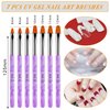 AROIC 28 Pcs Acrylic Nail Brush Set Including 7 Pcs UV Gel Nail Art Brushes, 6 Pcs 3D Nail Extension Brush, 5Pcs Double Ended Dotting Nail Pen For Nail Art DIY With White Box, colorful